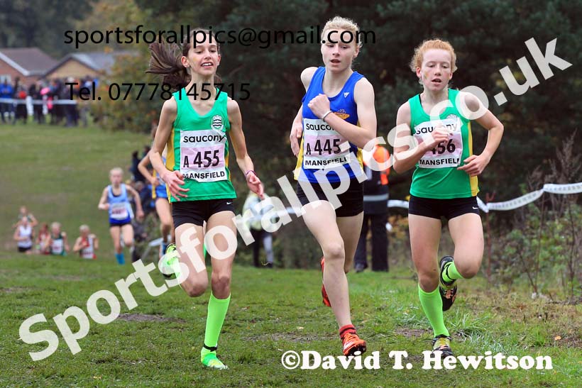 Girls Under-13s, 2022 National Cross Country Relays, Berry Hill Park, Mansfield.  Photo: David T. Hewitson/Sports for All Pics